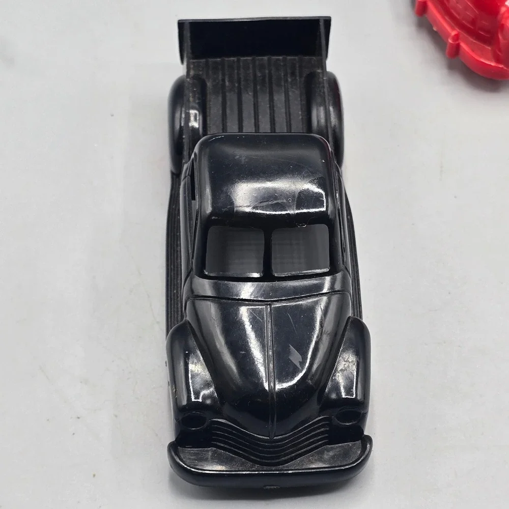 Vintage Irwin Hard Plastic Toy Cars Set Black Pickup Truck and Red Sedan